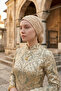 Beige Ready-To-Wear Turban Hijab with Bun, Suitable for Medical Use - 8