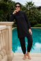 Sports Lycra Full Covered Hijab Swimsuit Angela 4585 Black - 2