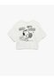 Snoopy Licensed Crew Neck Short Sleeve Printed Back Crop T-Shirt - 5