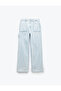 Cut Leg Cotton Regular Fit Denim Trousers - Wide Leg Jeans - 4