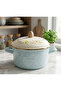 20 cm 3 Liter Enamel Yogurt Fermentation and Cooking Pot - with Wooden Handle - 3