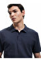 Short Sleeve Cotton Pique Fabric Polo Neck Slim Fit T-Shirt