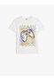 T-Shirt with Game-Themed Print Detail, Short Sleeve, Crew Neck, Cotton