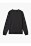 Crew Neck Cotton Pique Fabric Basic Sweatshirt - 3