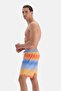 Blue - Orange Gradient Patterned Long Swim Shorts - 4