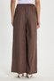 Women's Relax Fit Comfortable Cut Waist Lace-Up Elastic Soft Textured Double Pocket Brown Trousers - 7