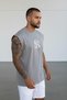 Men's Smoke Gray Ny Printed Oversize Sleeveless T-Shirt - 2