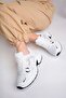 High Sole White Black Casual Sneakers - 4