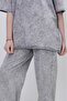 Retro Vibe Unisex Stonewash Smoked Clothing Set - Distressed Washed "Day Off" Printed Oversized T-Shirt and - 3