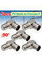 5Pcs Connector F Female To TV Male Plug Socket 90 Degree Right Angled Adapter Converter For TV Ae...