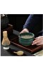 7 Piece Matcha Tea Set,Luxurious Ceramic Bowl,Bamboo Whisk,Black - 6