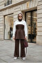 Avelin Belt Detailed Modal Fabric Women's Hijab Two-Piece Set – Light Brown - 5
