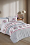 Elsa White Cotton Ranforce Filli Double Duvet Cover Set - 3