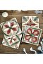 Natural Stone Coasters Set of 4 - Antique Patterned Natural Stone Coasters - 4