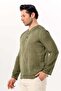 Long Sleeve Bora V-Neck Buttoned Poplin Men's T-Shirt |   Summer Men's Tshirt Light Khaki Ahk - 4