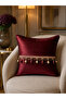 Woven Velvet Atlas Bordo Beads Tasseled 43X43 Square