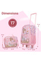 Set of 5 Trolley 17" School Bag Combo - Ballet Pink - 8