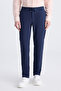 Ds Damat Relaxed Fit (Pile-Free) Navy Blue Diagonal Tencel ™ Cotton Blend Lycra Jogger Pants