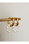 Natural Stone Pearl Steel Hoop Earrings - 2