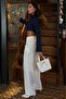White Premium High Waist Pleated Trousers Mg2717 - 4