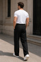 Xcedy Premium Men's High Waist Pleated Baggy Pants Casual Wide Cut Draped C358 Black - 7