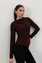 Women's Blouse Stoned Draped Long Sleeve Sandy Fabric Short Stylish Blouse - 2