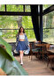 Flared Shorts Skirt Women's Blue - 3