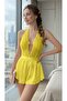 Women's Lace Detailed Satin Shorts Jumpsuit – White –