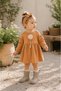 Orange Baby Dress with Candy Appliqué Detail and Bandana