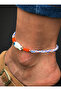 Glass Fish Figured Anklet with Evil Eye Beads Colorful Women's Anklet