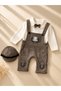 Baby Boy Salopet Set with Hat, 3-Piece Stylish Set for Holidays