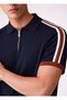 Navy Blue Polo Collar Knitwear - 4