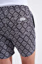 Men's Geometric Lines Swim Shorts Black - 4