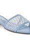 Women's Rhinestone Studded Slip-On Heels in Blue - 4