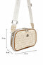 Women's Cream-Tan Written Multi-Compartment Crossbody Shoulder Bag with Adjustable Strap for Daily Use Zippered Bag - 5