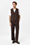 Brown Relax Fit Linen Blended Men's Vest - 2