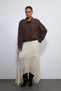 Mock Neck Coat with Coffee Pleat Detail - 3