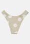 Women Polka Dots High Leg Bikini Bottom, Sage Green - 2