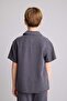 Regular Fit Apaş Collar Flowy Fabric Short Sleeve Shirt for Boys H5646A826Sm - 4
