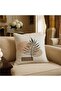 Cream Beige Black Minimal Leaf Patterned Double-Sided Set of 4 Cushion Covers 43X43 cm - 4