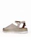 Gray Leather Women's Flat Sandals 01We3401 - 4