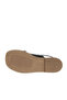 Black Leather Women's Flat Sandals 01Wa3600 - 5