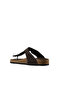 Brown Nubuck Leather Men's Flip Flops 05Mt101 - 5