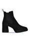 Black Suede Women's Heeled Boots 01Wv8100
