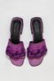 Lilac Leather Women's Heeled Slippers 01Wu2999