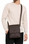 Men's Brown Luxury Cross Strap Shoulder Bag Clamshell Messenger Bag