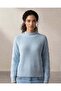 Women’s Light Blue Long Sleeve Acrylic Knit Top - 5