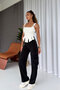 Tensel Special Design Women's Cargo Pants - Black - 8