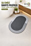 Water Absorbent Bath Mat 38X58 cm - Quick-Drying Oval Foot Mat with Non-Slip Base (Textless Model) M-60 - 4