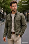 Men's Khaki 100% Cotton Linen Lined Multi-Pocket Summer Coat – Normal Cut